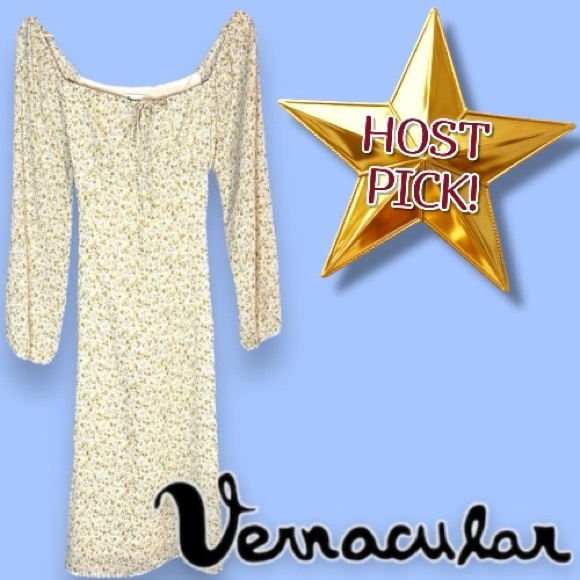 Vernacular Dresses & Skirts - 💥HP💥NWT Vernacular Peasant Style Midi Dress in Antique Floral Print. Size Small